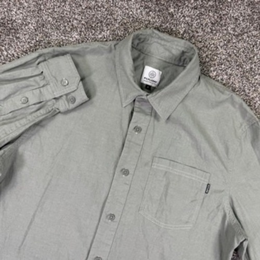 Flylow Gear Long Sleeve‎ Button Down Shirt Sage Green Mens Large Outdoors Cotton